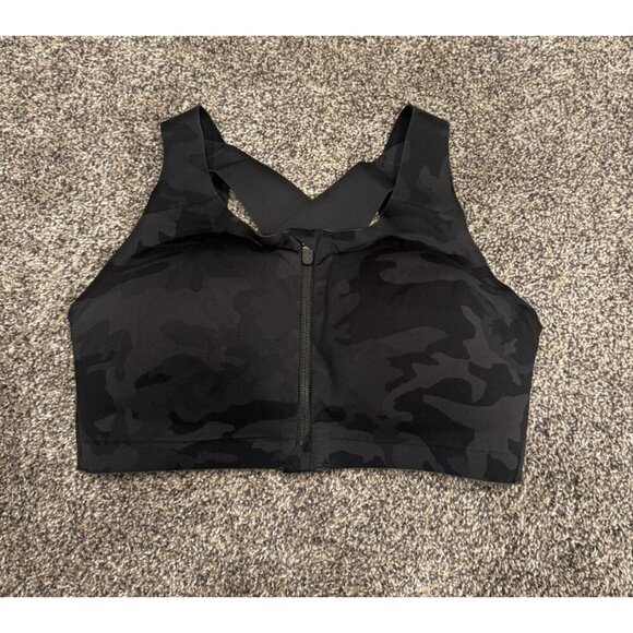 Lululemon Enlite Bra *Zip Front Incognito Camo Multi Grey 34DD - Picture 2 of 5